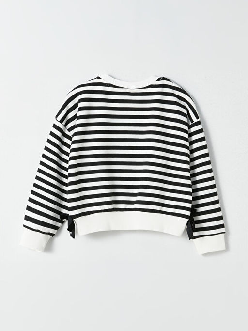 Bisiklet Yaka ?izgili Uzun Kollu K?z ?ocuk Sweatshirt - Waikiki фото 3