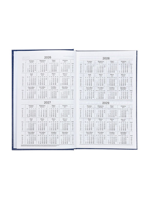 Ежедневник датированный Calligrata, А5, 2026, твёрдая обложка из бумвинила, 168 листов, синий фото 6