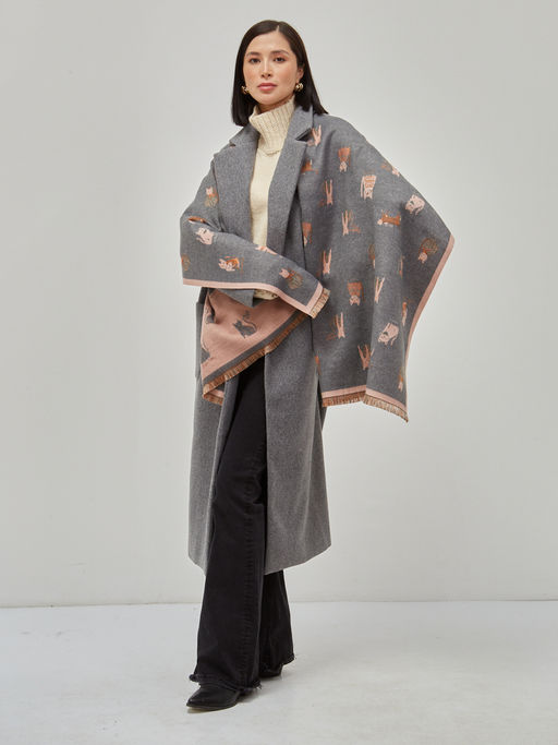 В составе шерсть ! теплый двусторонний палантин - Tantino фото 5