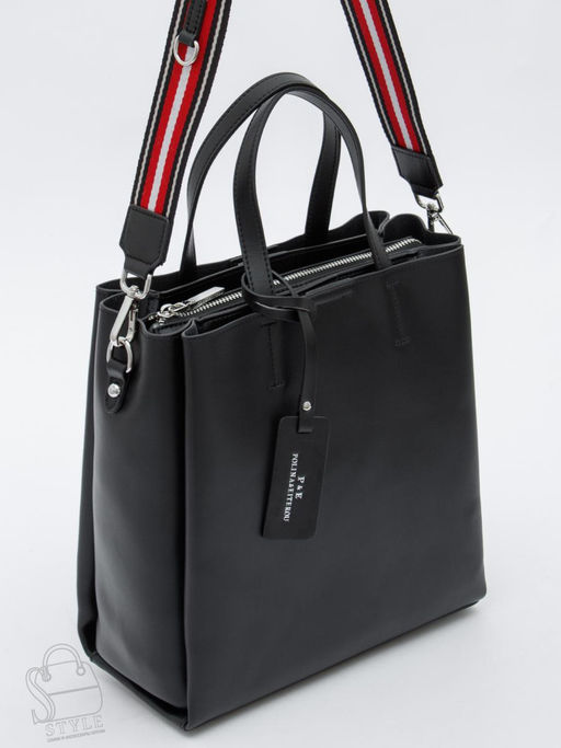 Сумка женская кожаная 6062L black Polina&Eiterou