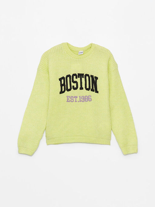 Bisiklet Yaka Nak??l? Uzun Kollu K?z ?ocuk Triko Kazak - Waikiki фото 3