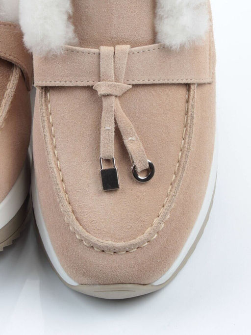 04-5520-11 BEIGE Ботинки зимние женские (натуральная кожа, 100% шерсть)