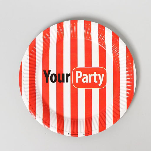Посуда одноразовая бумажная Your party, 6 тарелок, 6 стаканов, 1 гирлянда