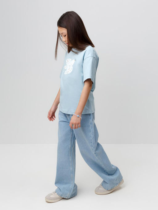 КР 301987-1/голубой фуфайка (футболка) для дев