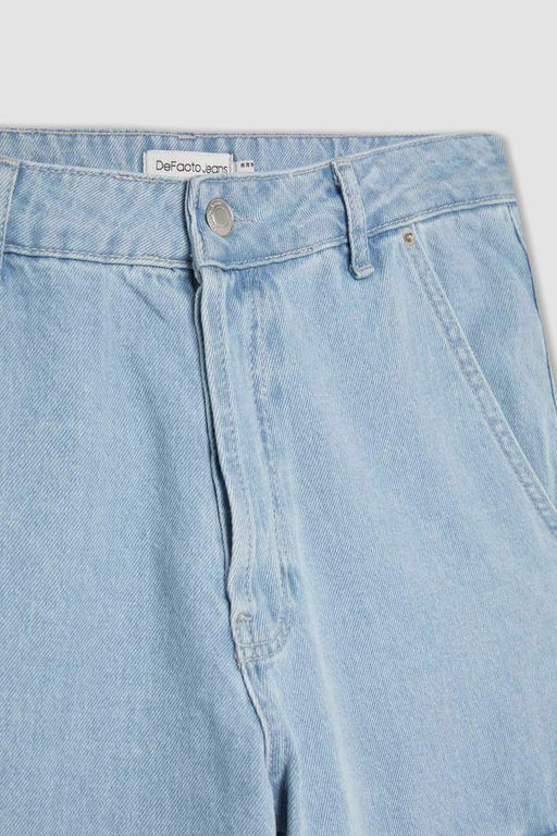 Джинсовые брюки широкого кроя с нормальной талией и широкими штанинами - Defacto фото 9