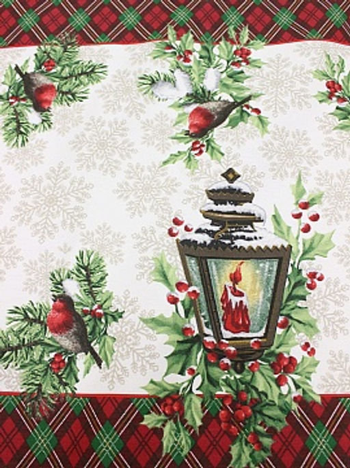 Дорожка Рождественский фонарик цв.зеленый, ш.0.5м, хлопок-100%, 228гр/м.кв