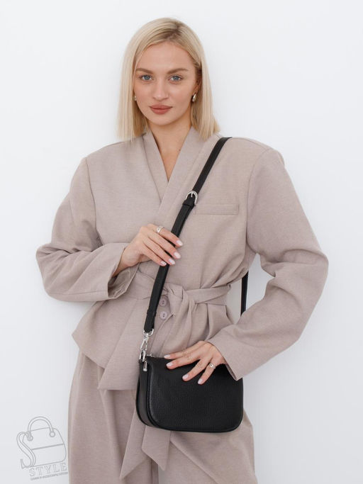 Сумка женская кожаная 1028C black Polina&Eiterou