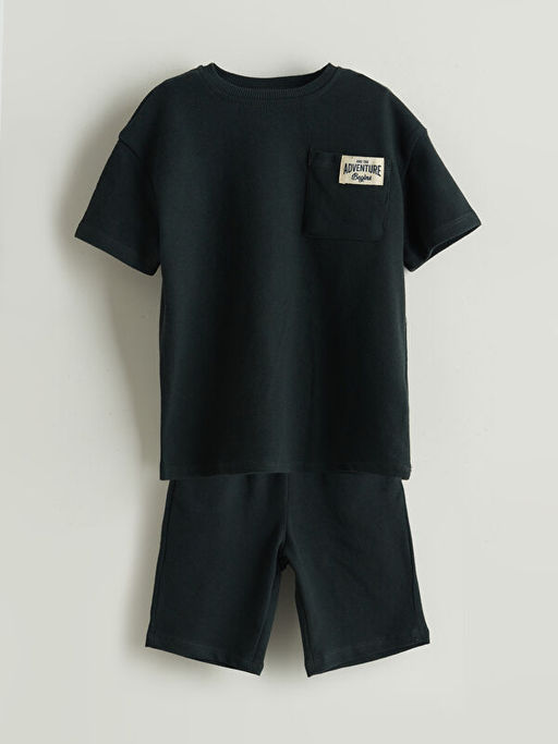 Bask?l? Erkek ?ocuk Ti??rt ve ?ort 2li