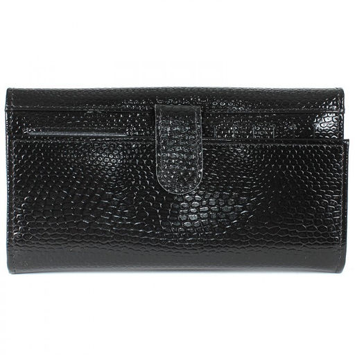Портмоне женское Croco-ПР-954 натуральная кожа 3 отд, 17 карм, черный змея (201) 209307  фото 2