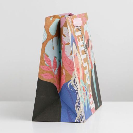 Пакет крафтовый горизонтальный Beautiful girl, ML 23 27 11.5 см - Дарите счастье фото 2