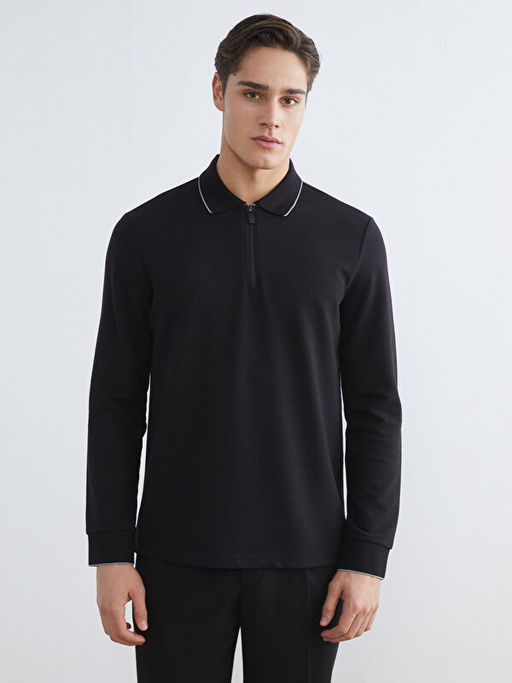 Polo Yaka Uzun Kollu Erkek Ti??rt