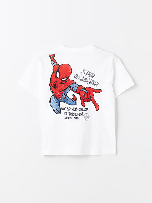 Bisiklet Yaka Spiderman Bask?l? K?sa Kollu Erkek ?ocuk Ti??rt - Waikiki фото 2