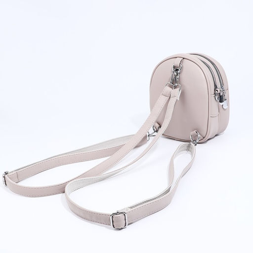 Сумка-рюкзак на молнии, 3 наружных кармана, длинный ремень, цвет серо-бежевый - Simaland фото 7