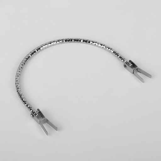 Ручка для сумки «Рифлёная рамка», металлическая, на прокол, 13×9 см, цвет серебряный