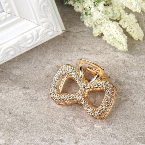 Крабик для волос 4 см Бант / NK-3 /уп 12/металл/золото - Галеонтрейд фото 2