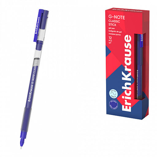 Цена за 12 шт. Ручка гелевая ErichKrause G-Note Stick Classic 0.5, цвет чернил черный (в коробке по 12 шт.)