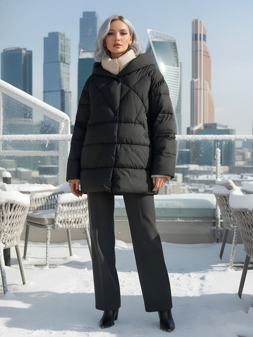 Куртка зимняя HaiLuoZi женская черная утеплитель 200 г/м² - Mtforce фото 23