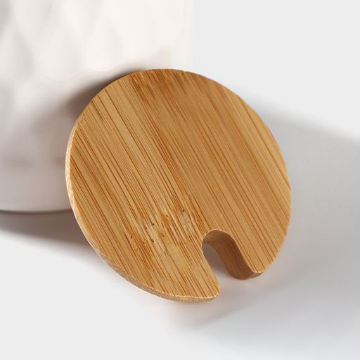 Набор для специй и соусов BellaTenero, 5 предметов: 2 соусника 200 мл, сахарница 360 мл, солонка 120 мл, перечница 120 мл, на бамбуковой подставке, керамика, белый