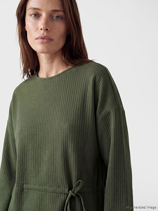 Bisiklet Yaka Yandan Ba?lamal? Bluz