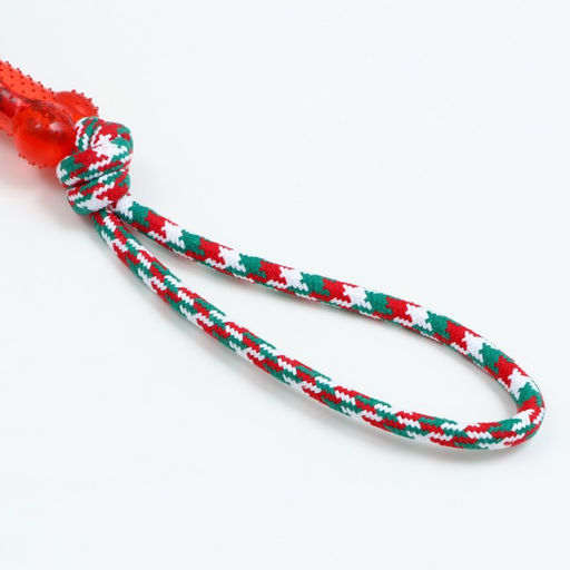 Игрушка канатная с косточкой, до 150 г, до 40 см, красно-бело-зелёная - Пижон фото 10