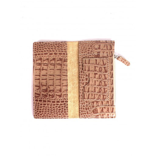 Портмоне женское Croco-ПР-1052 натуральная кожа 3 отд, 5 карм, бежевый кайман (79) 264806  фото 3