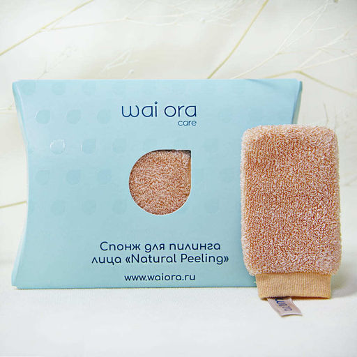 Спонж для пилинга лица Natural Peeling (Персиковый) - Wai ora фото 9