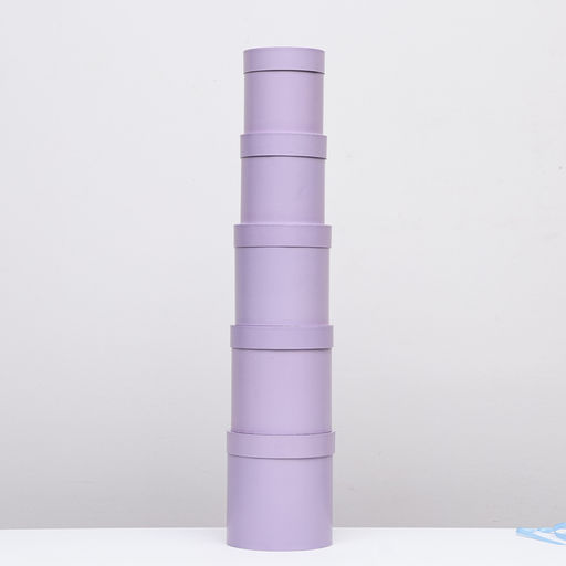 Набор круглых коробок 5в1 Сирень перламутровая, 20 20 15 15 см - Simaland фото 3