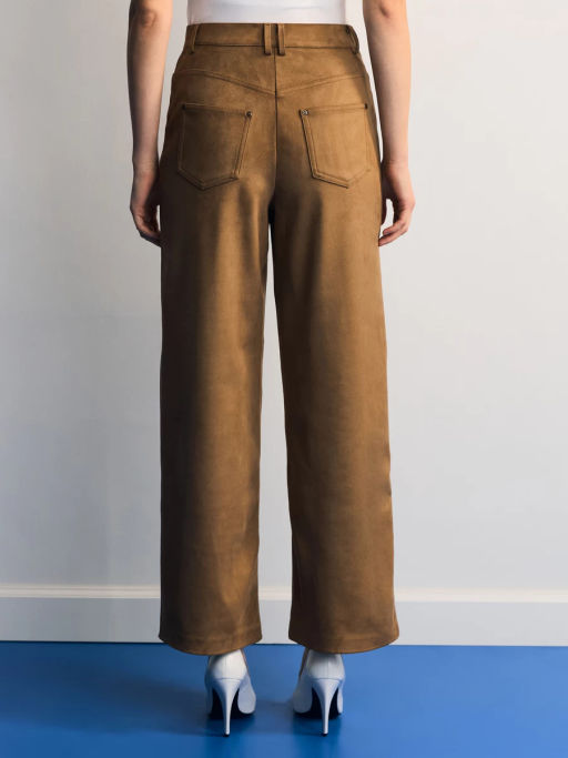 Прямые брюки из искусственной замши / Zarina фото 4