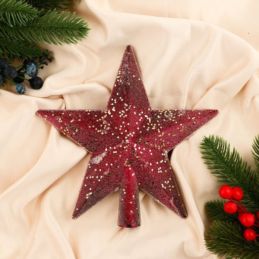 Звезда на ёлку (верхушка) Звезда Мэдисон 20 см, красный - Зимнее волшебство фото 2