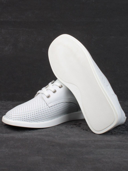 03-D7HY1-1 WHITE Полуботинки женские (натуральная кожа) - Фабричный китай фото 14