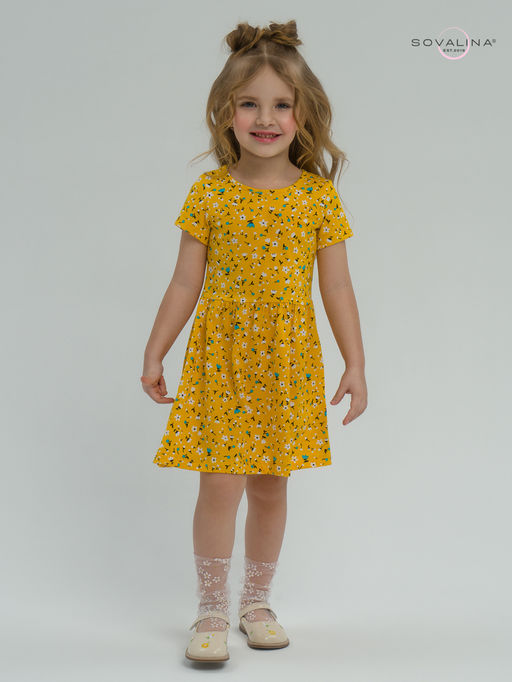 Платье Лето цветы на горчице - Sovalina фото 14