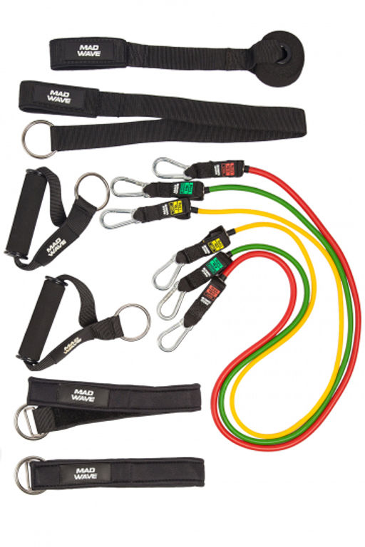Инвентарь для фитнеса и йоги Dry training multi set, Long resistance band, Fitness gloves light, Fitness gloves velcro - Mad wave фото 2