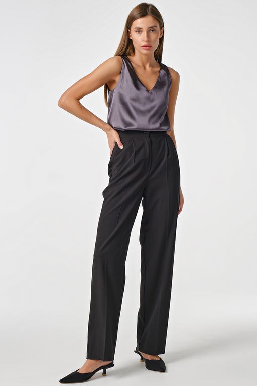 Топ атласный базовый под пиджак темно-серый