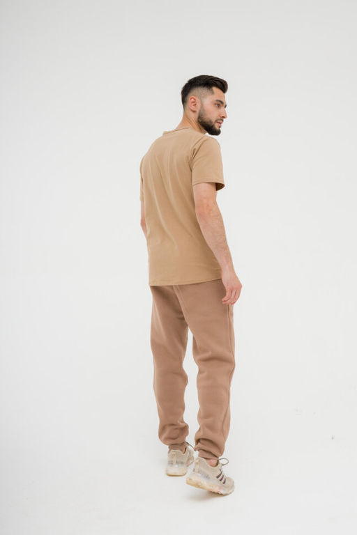 265 Брюки мужские утепленные с манжетами, беж - Knitka wear фото 4