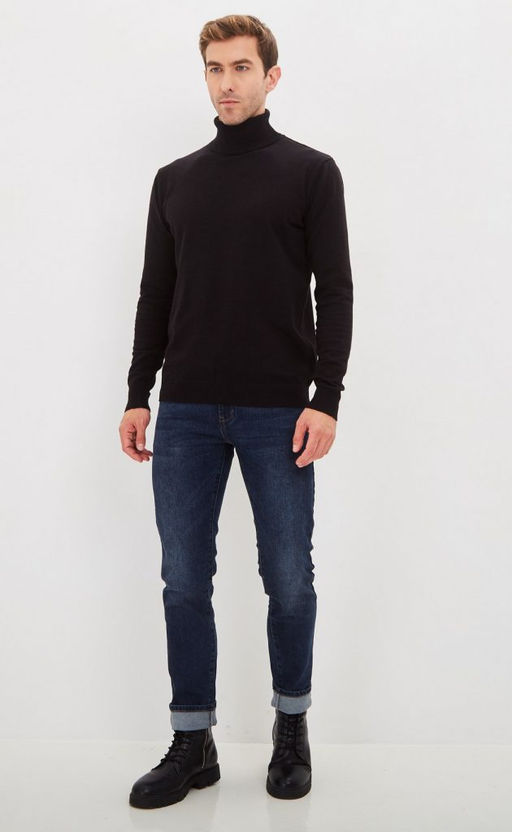 Водолазка мужская F021-15608 черная - Fine joyce фото 4