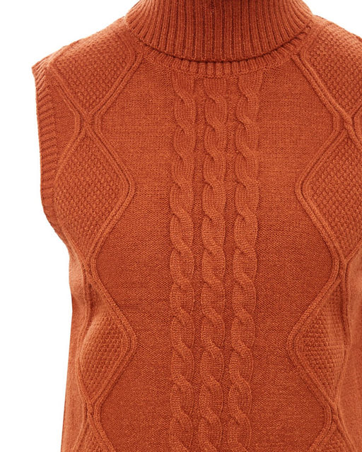 Вязаный жилет с высоким стоячим воротником - Incity фото 7