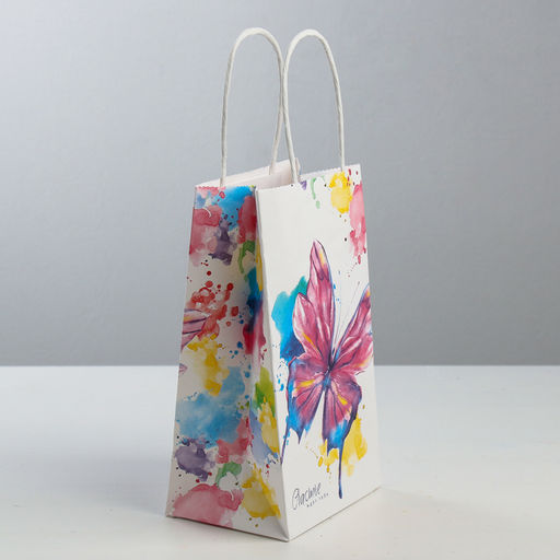 Пакет подарочный крафт Счастье ждёт тебя, 12 21 9 см - Дарите счастье фото 2