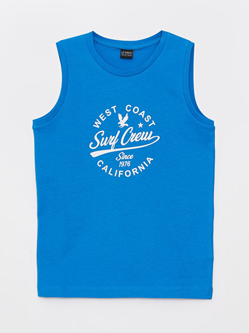 Bisiklet Yaka Bask?l? Erkek ?ocuk Atlet