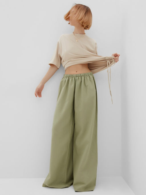 Брюки женские oversize MINAKU: Safari, цвет мятный, размер 44
