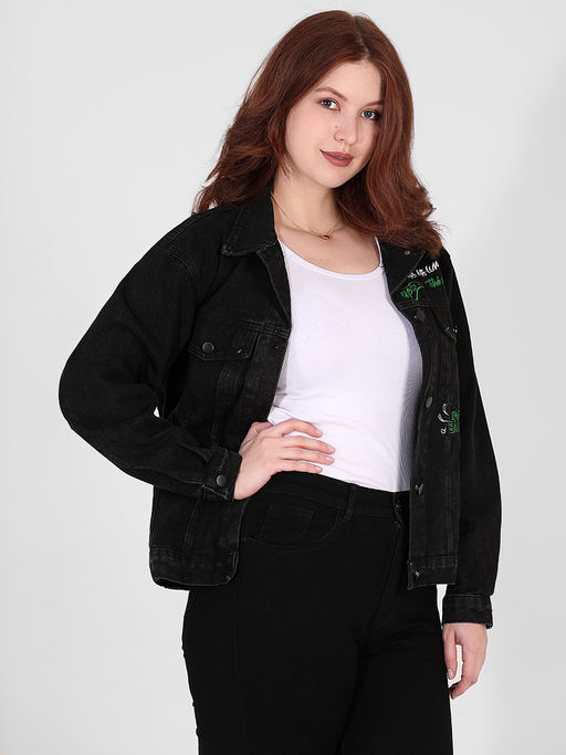 Джинсовая куртка женская с надписями