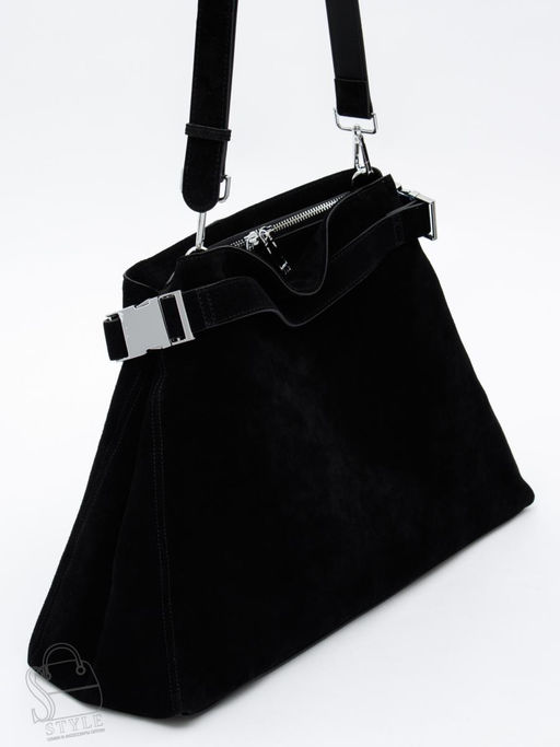 Сумка женская кожаная 6149Q black Polina&Eiterou