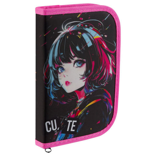 Пенал 1 отд. 200*130мм, с откидной планкой ArtSpace "Anime Girl" (ПТ7_Л130002) ткань
