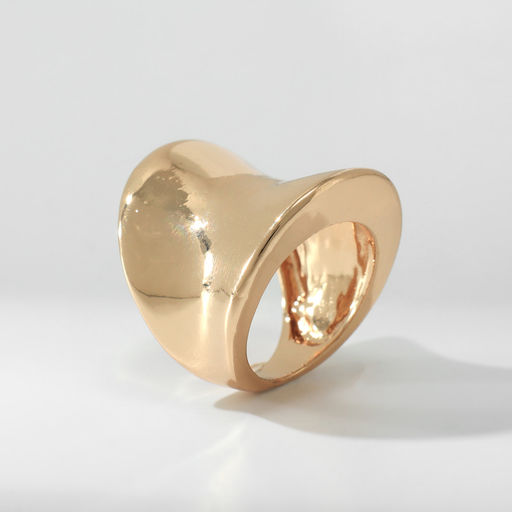 Кольцо металл Тренд вогнутое, цвет золото, размер 17 - Qf фото 3