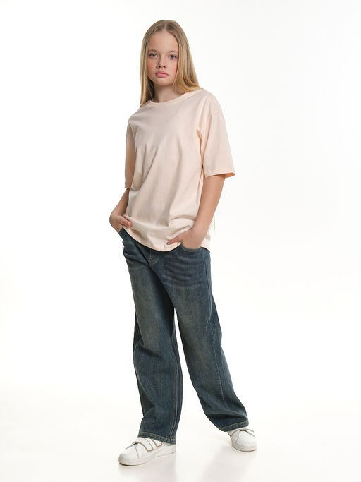 Футболка однотонная база 22-1405 персиковый - Mini maxi фото 4