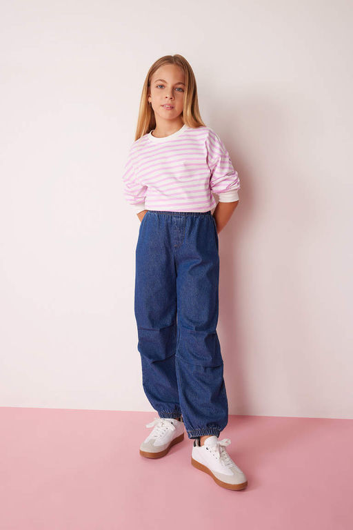 Брюки для бега с парашютом для девочек - Defacto фото 3