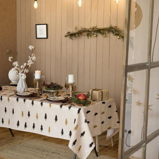 Скатерть новогодняя «Доляна» Christmas mood=146×110+/- 3 см, 100% хлопок, рогожка 164 г/м²