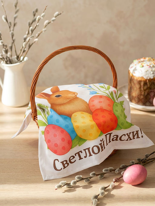 Салфетка пасхальная на стол Пасхальный кролик 65?65 см