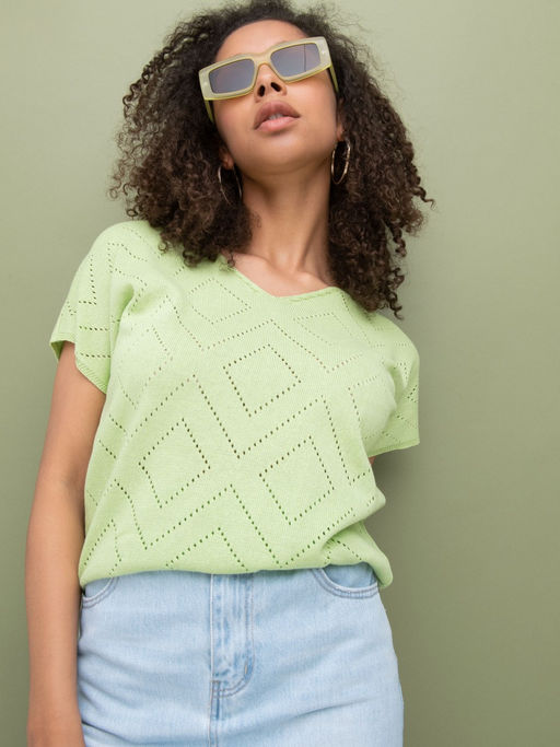 Джемпер короткий рукав л1128 салатовый