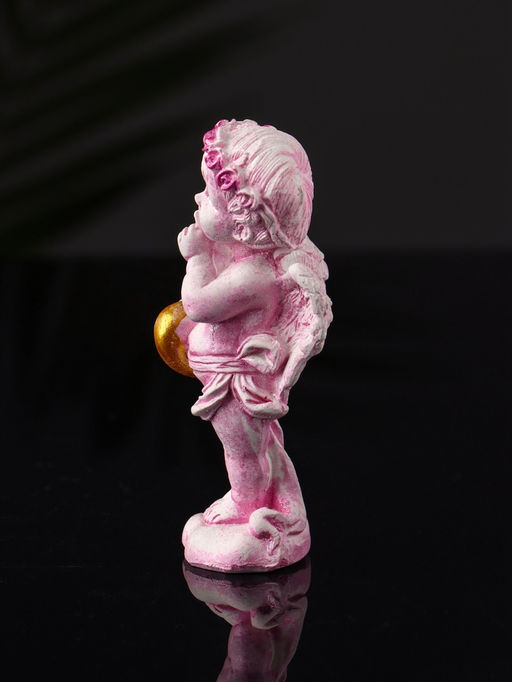 Фигурка гипс Ангел с сердцем, 8.5?3.5 см, розовый