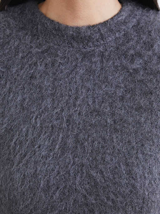 Bisiklet Yaka Kad?n T?yl? Triko Kazak